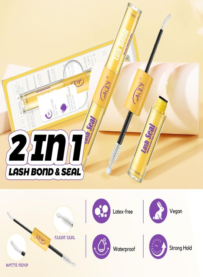 جاكي غراء GAQQI Lash Bond and Seal المقاوم للماء، غراء قوي لتثبيت الرموش يدوم لأكثر من 72 ساعة، غراء رموش أبيض لتركيب الرموش بنفسك، تركيبة لطيفة تدوم طويلاً، 10 مل - Image 2
